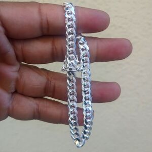 Sterling Silver Miami Cuban 180 6.5mm Bracelet Box Lock Clasp - CH680